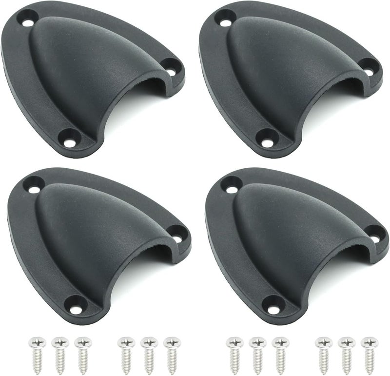 LTEMG Nylon Marine 2-1/2" Cable Vent Wire Cover,Black Clamshell Vent for Boat,Wire Vent Cover(4 Pcs) - Image 1